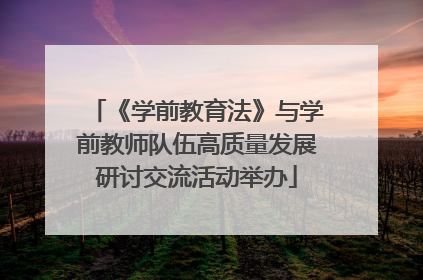 《学前教育法》与学前教师队伍高质量发展研讨交流活动举办