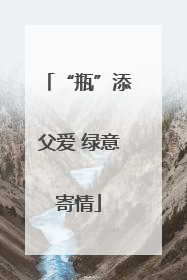 “瓶”添父爱 绿意寄情
