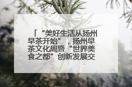 “美好生活从扬州早茶开始”，扬州早茶文化周暨“世界美食之都”创新发展交流活动启幕
