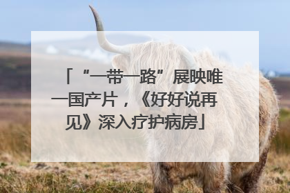 “一带一路”展映唯一国产片，《好好说再见》深入疗护病房