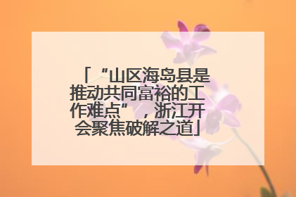 “山区海岛县是推动共同富裕的工作难点”，浙江开会聚焦破解之道