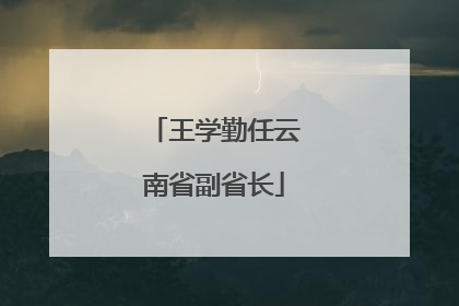 王学勤任云南省副省长