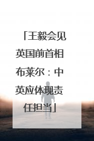 王毅会见英国前首相布莱尔：中英应体现责任担当