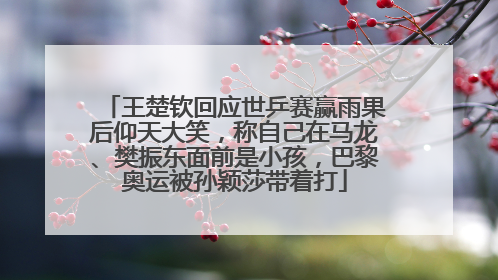 王楚钦回应世乒赛赢雨果后仰天大笑，称自己在马龙、樊振东面前是小孩，巴黎奥运被孙颖莎带着打