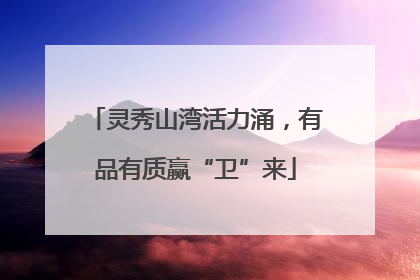 灵秀山湾活力涌，有品有质赢“卫”来
