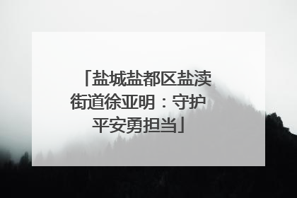 盐城盐都区盐渎街道徐亚明：守护平安勇担当