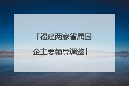 福建两家省属国企主要领导调整