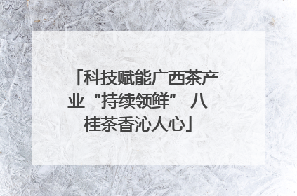 科技赋能广西茶产业“持续领鲜” 八桂茶香沁人心