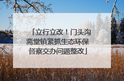 立行立改！门头沟斋堂镇紧抓生态环保督察交办问题整改