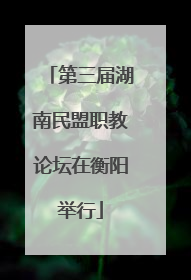第三届湖南民盟职教论坛在衡阳举行