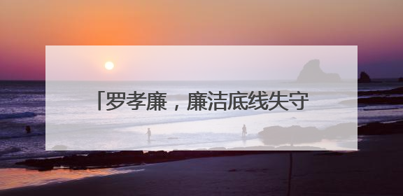 罗孝廉，廉洁底线失守，非法收受巨额财物
