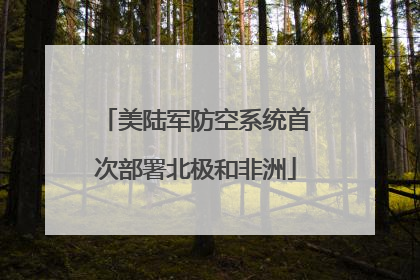美陆军防空系统首次部署北极和非洲