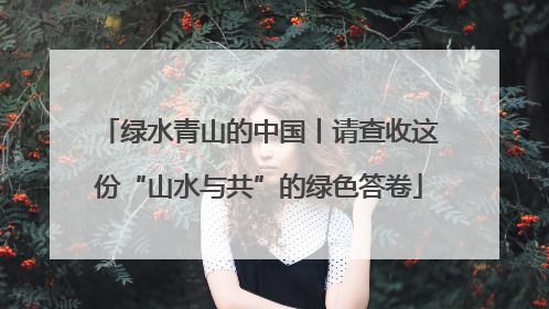 绿水青山的中国丨请查收这份“山水与共”的绿色答卷