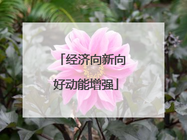 经济向新向好动能增强
