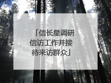 信长星调研信访工作并接待来访群众