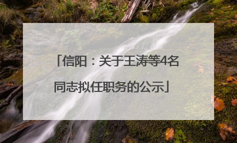 信阳：关于王涛等4名同志拟任职务的公示