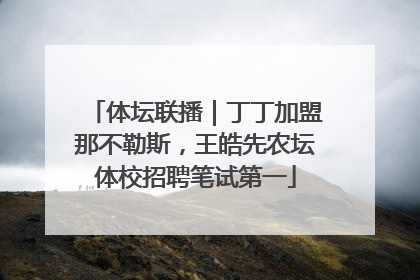 体坛联播｜丁丁加盟那不勒斯，王皓先农坛体校招聘笔试第一