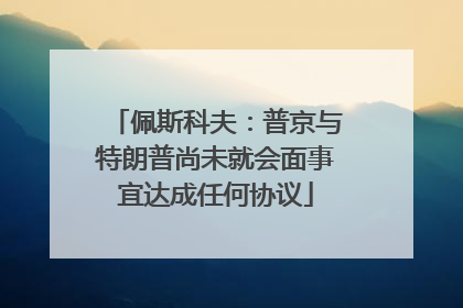佩斯科夫：普京与特朗普尚未就会面事宜达成任何协议