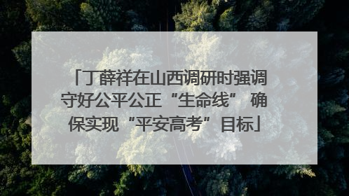 丁薛祥在山西调研时强调 守好公平公正“生命线” 确保实现“平安高考”目标