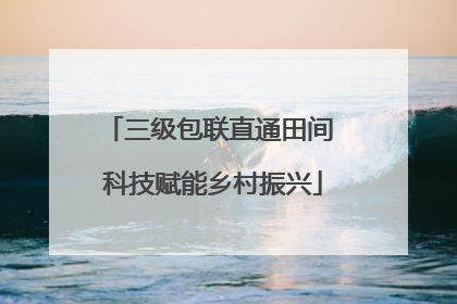 三级包联直通田间 科技赋能乡村振兴