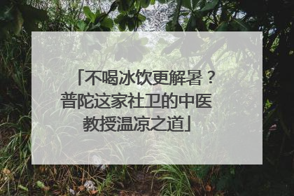 不喝冰饮更解暑？普陀这家社卫的中医教授温凉之道
