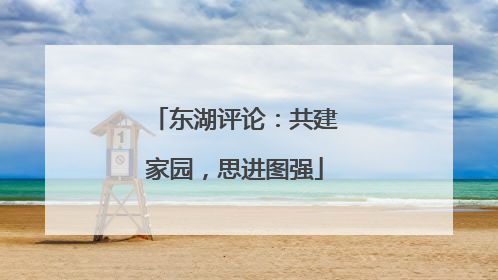 东湖评论：共建家园，思进图强