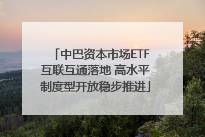 中巴资本市场ETF互联互通落地 高水平制度型开放稳步推进