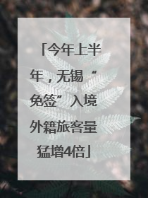 今年上半年，无锡“免签”入境外籍旅客量猛增4倍