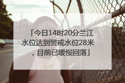 今日14时20分兰江水位达到警戒水位28米，目前已缓慢回落