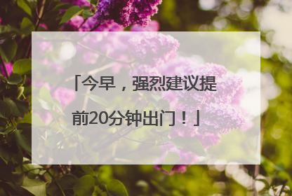 今早，强烈建议提前20分钟出门！