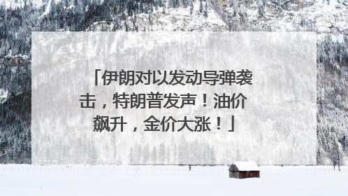 伊朗对以发动导弹袭击，特朗普发声！油价飙升，金价大涨！
