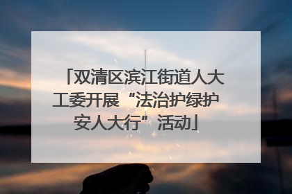 双清区滨江街道人大工委开展“法治护绿护安人大行”活动
