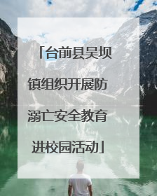 台前县吴坝镇组织开展防溺亡安全教育进校园活动