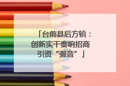 台前县后方镇：创新实干奏响招商引资“强音”