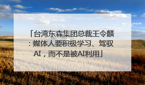 台湾东森集团总裁王令麟：媒体人要积极学习、驾驭AI，而不是被AI利用