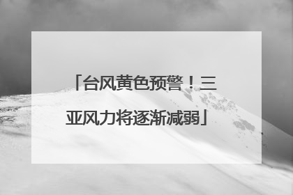 台风黄色预警！三亚风力将逐渐减弱