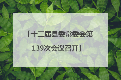 十三届县委常委会第139次会议召开