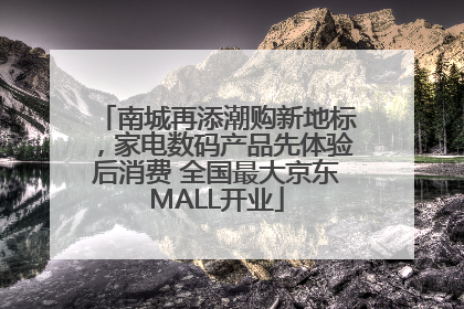 南城再添潮购新地标，家电数码产品先体验后消费 全国最大京东MALL开业