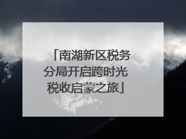 南湖新区税务分局开启跨时光税收启蒙之旅