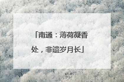 南通：薄荷凝香处，非遗岁月长