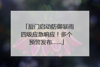 厦门启动防御暴雨四级应急响应！多个预警发布……