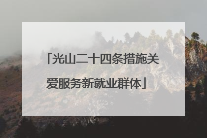 光山二十四条措施关爱服务新就业群体