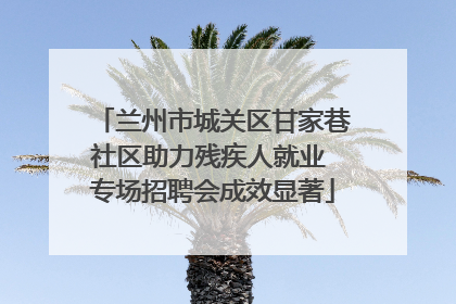 兰州市城关区甘家巷社区助力残疾人就业 专场招聘会成效显著