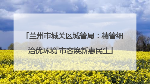 兰州市城关区城管局：精管细治优环境 市容焕新惠民生