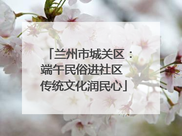兰州市城关区：端午民俗进社区 传统文化润民心