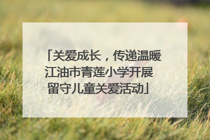关爱成长，传递温暖 江油市青莲小学开展留守儿童关爱活动