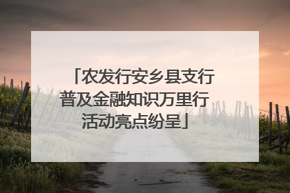农发行安乡县支行普及金融知识万里行活动亮点纷呈