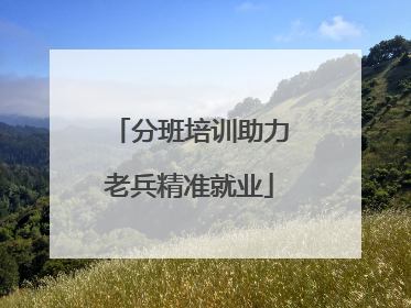 分班培训助力老兵精准就业