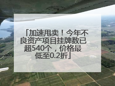 加速甩卖！今年不良资产项目挂牌数已超540个，价格最低至0.2折