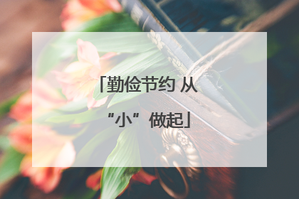勤俭节约 从“小”做起